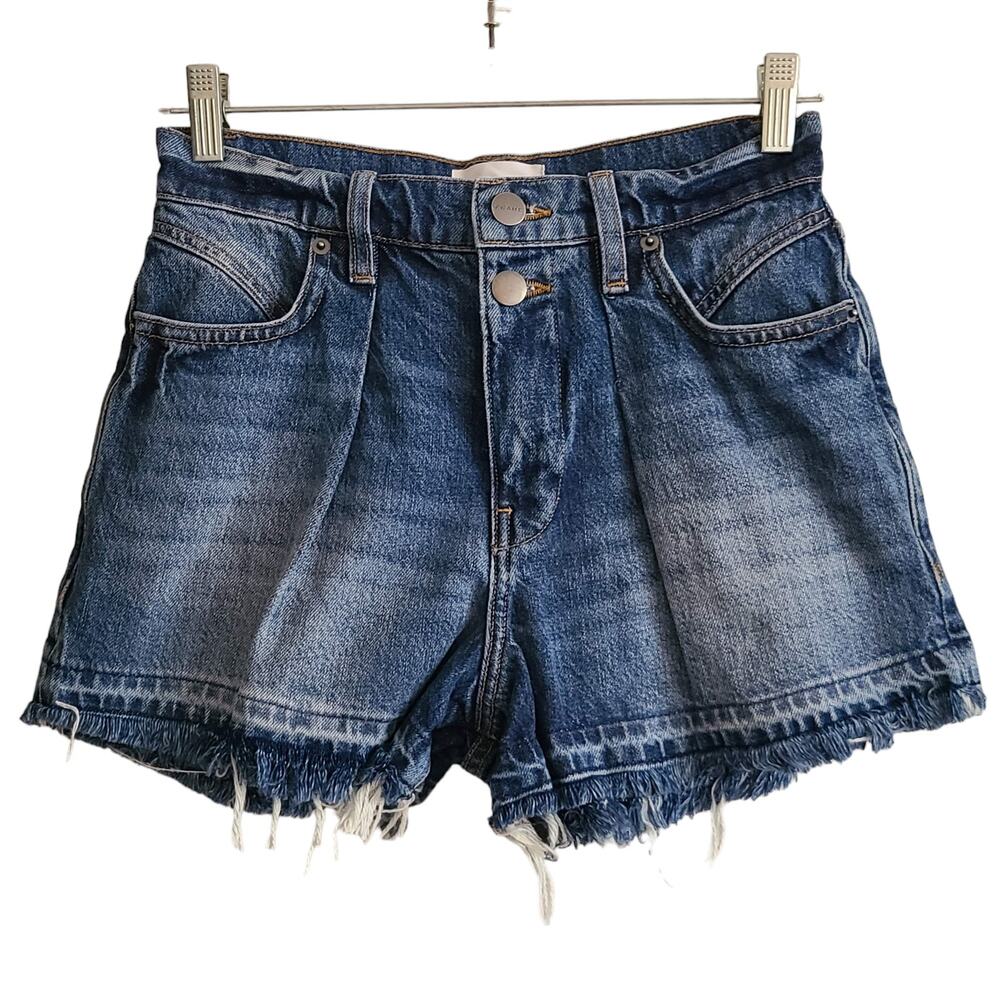 FRAME Mosaic Flare Short Mesa Wash Released Hem 100% Cotton MLFSH385 Women's 24 - Picture 2 of 11